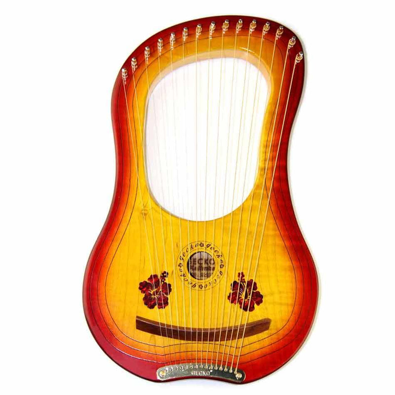 GECKO 15-String Lyre Harp Canada MAPLE/Mahogany Wooden - Pures Music