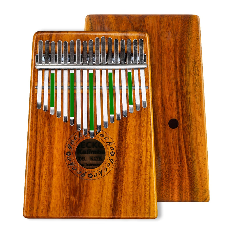 Gecko Kalimba Piano de pulgar hueco de 17 teclas Piano de dedo de madera de acacia clásico K17K