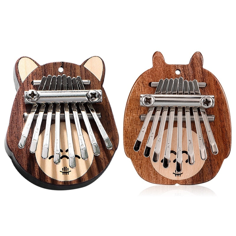 Hluru 8 Keys Cat Kalimba Mini Thumb Piano Exquisite Marimba Gift for Kids