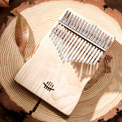 Hluru 17 forma de cintura clave reposabrazos Kalimba pulgar Piano placa de madera mbira nogal arce