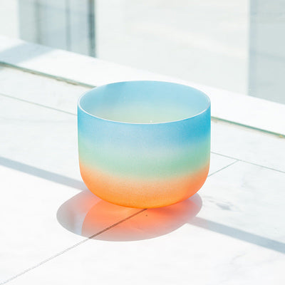 10-inch Rainbow Color 440/432Hz Crystal Singing Bowl Seven Chakras Quartz Sound Healing Bath Bowl Meditation