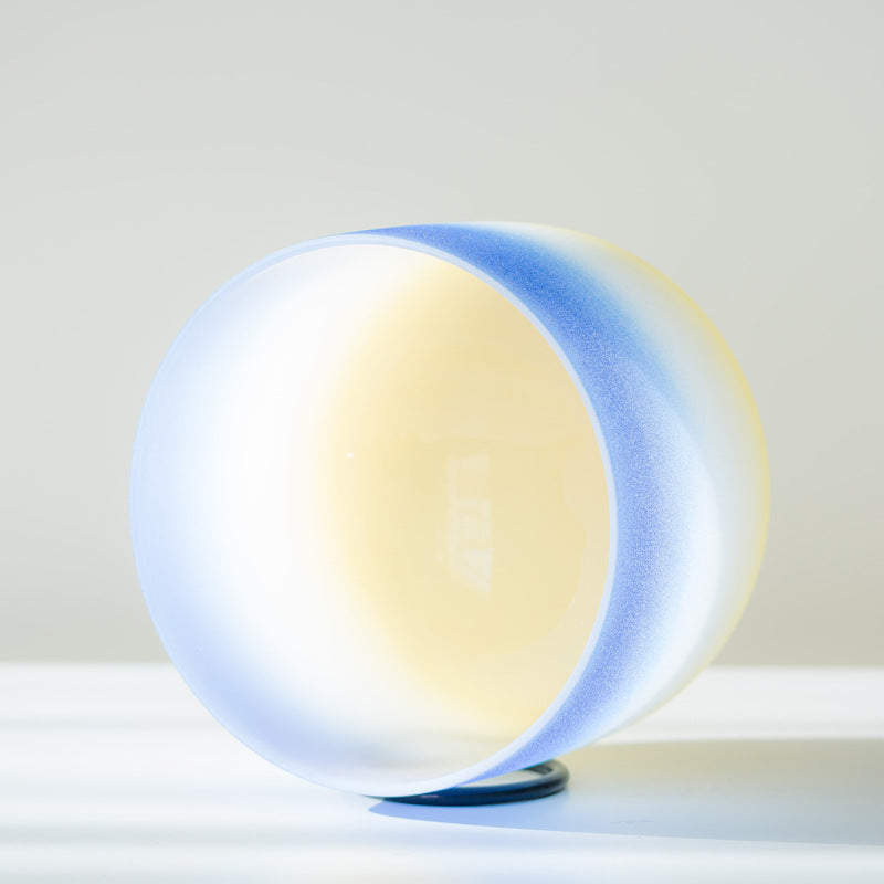 青黄色のフロストクリスタルシンギングボウル 8-12 インチ