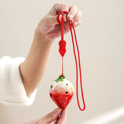 Strawberry Ocarina Ciondolo a 6 fori Ocarina Alto C Strumento regalo per principianti