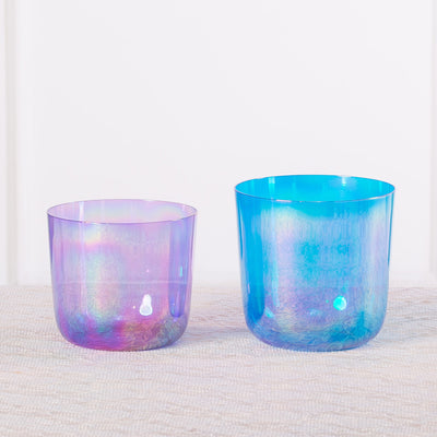 Blu, arancione) Clear Crystal Singing Alchemy Bowl Glass Quartz Sound Yoga Meditation Bowl