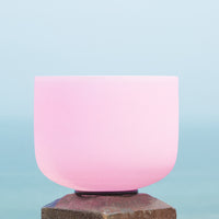 Cuenco de canto de cristal rosa 8"~12" cuenco de cuarzo esmerilado chakra sanación sonora meditación