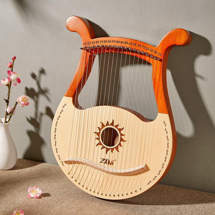 Harpe Lyre 19 Cordes En Acajou Avec Micro - Instrument De Musique Piano Lyre