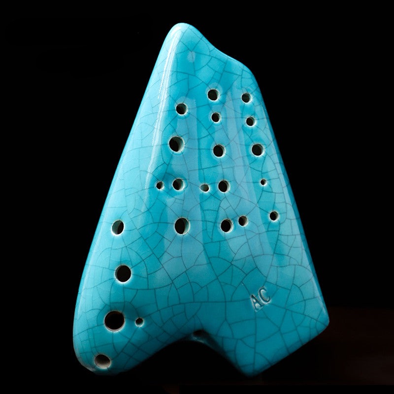 Music Instruments Cack Multicolor Ice Crack Triple Ocarina Alto C Clay Ocarina Musical Instru ...
