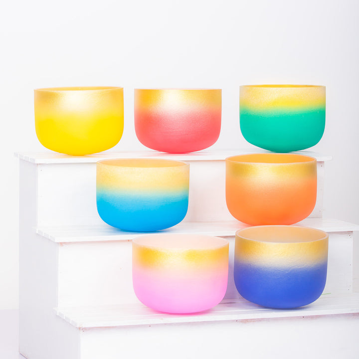 440/432Hz クリスタルシンギングボウルセット 7 7 チャクラ クォーツ