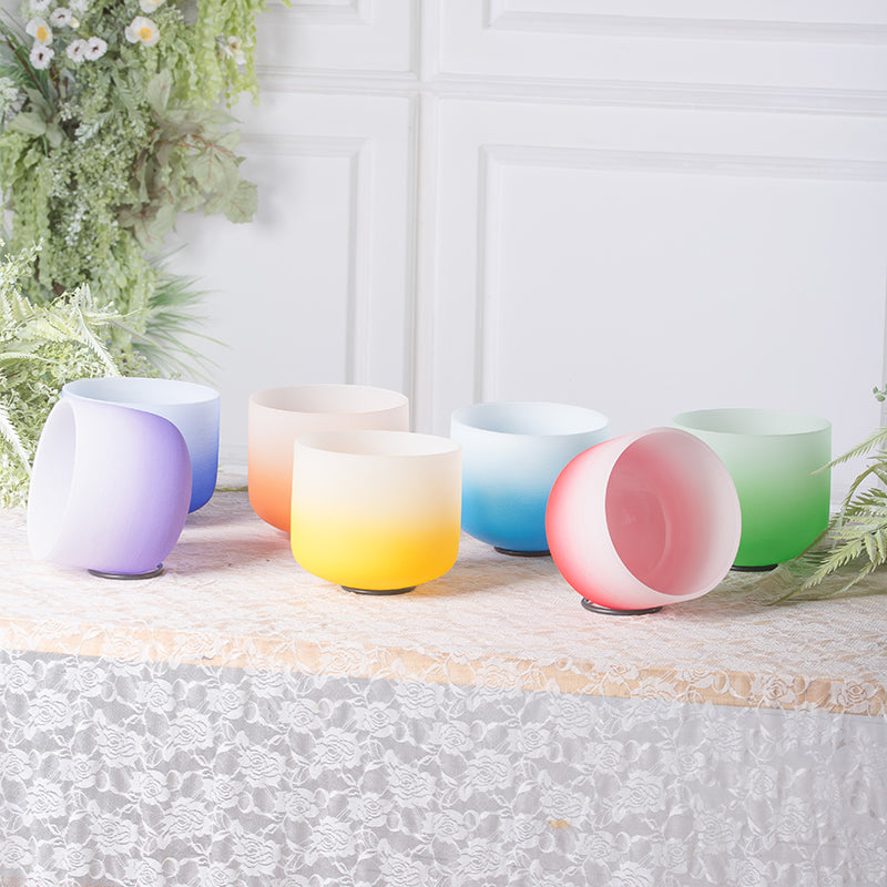 440/432Hz クリスタルシンギングボウルセット 7 7 チャクラ クォーツ