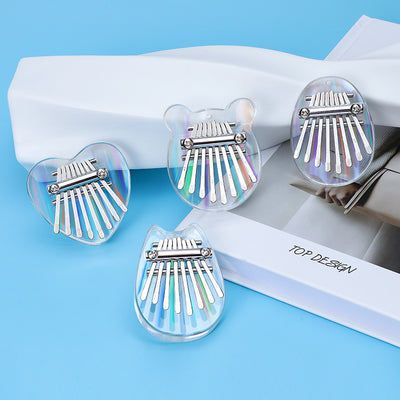 Colorido Arco Iris Mini 8 teclas acrílico Kalimba cristal pulgar Piano para regalo de niños
