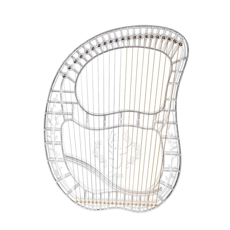Crystal Transparent Lyre Harp 21-String Note ABS-PC Lyre Instrument