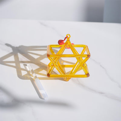 Quarzo giallo Merkaba Canto Piramide Energia Cristallo trasparente Magia Merkaba Suono Guarigione Yoga Meditazione