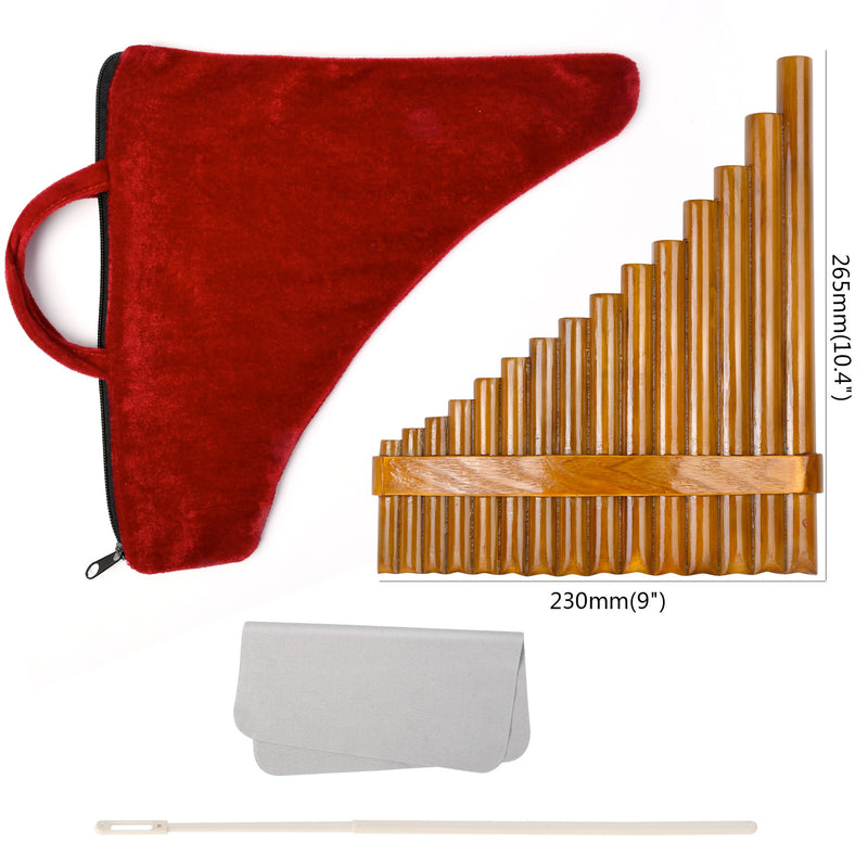 Note Pipe Instrument 15 Pipes Bamboo Pan Flute - Tunable G Key Instrument | Pures Music™