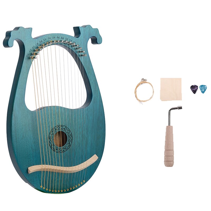 Lyre Harp 16 Corde Corpo in Mogano Modello Euporeano Strumento a Corde