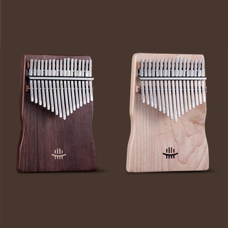 Hluru Flat Board 17 keys Solid Kalimba Rosewood/Sapele Cup-shaped Thumb Piano for Beginner