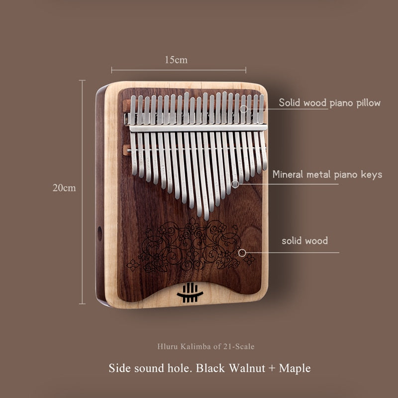 Hluru 21 Key Kalimba Instrument Black Walnut Good Beginner Kalimba