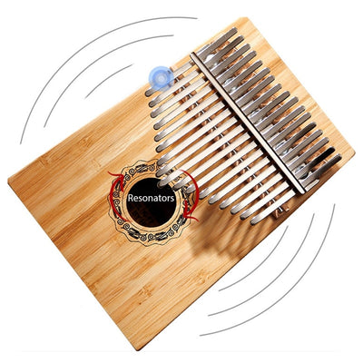 HLURU Piano de dedo Kalimba de bambú de 17 teclas