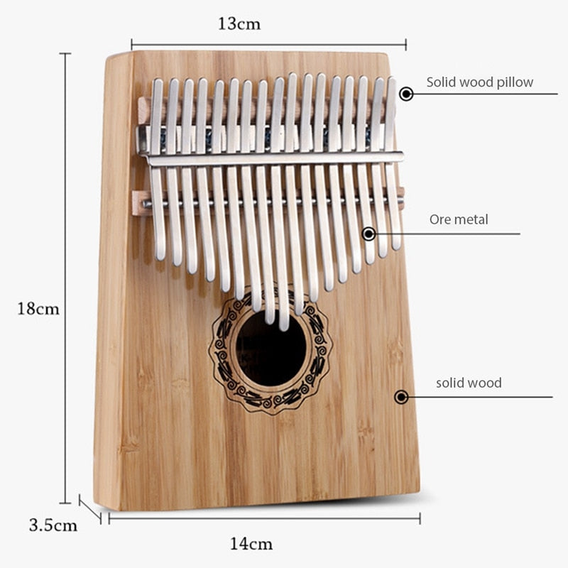 Pianoforte per dita Kalimba in bambù a 17 tasti HLURU