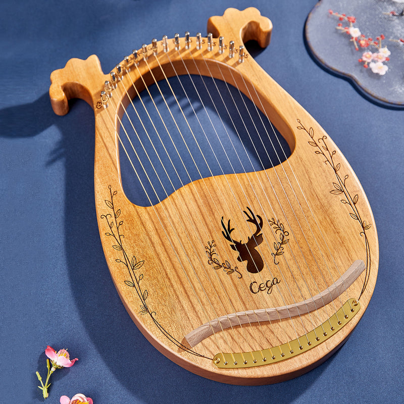 Cega 19-snarige 16-snarige Deer Lyre Harp Resonance Box Instrument
