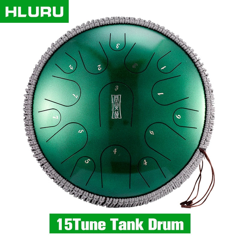 Hluru Pearl Paint 15 notes 14 inch D tone D KEY Professional Titanium steel tongue drum