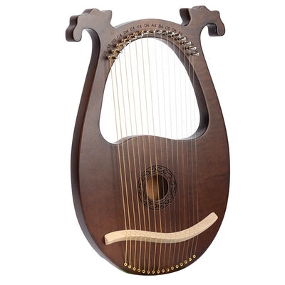 Lyre Harp Cuerpo de caoba de 16 cuerdas con llave de afinación y cuerdas de repuesto