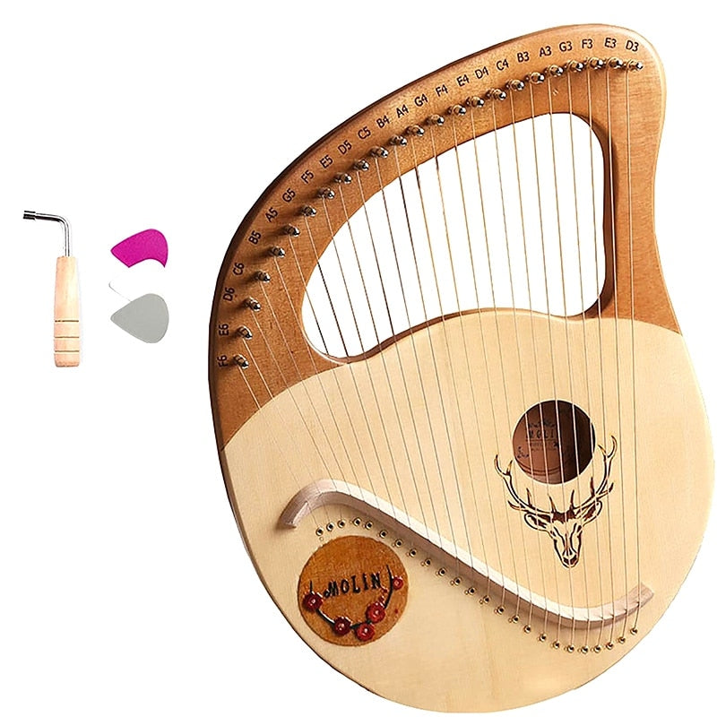 Nuevo instrumento de lira de madera de violín griego de 24 cuerdas