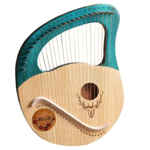 New 24 String Lyre Harp Greek Violin Wooden Lyre Instrument | Pures Music