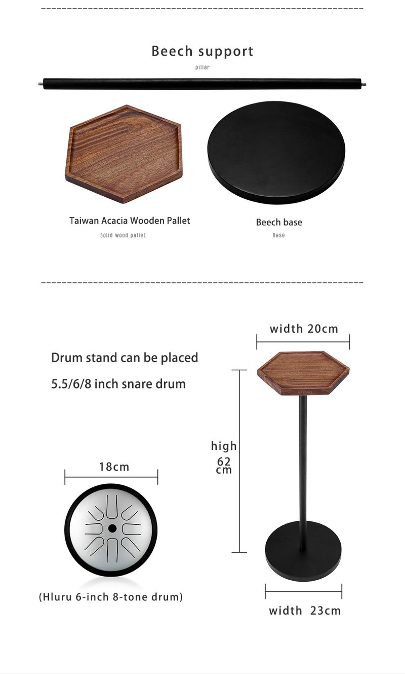 Hluru Trommelständer speziell tragbar für Steel Tongue Trommel 5,5/6/8 Zoll Trommel