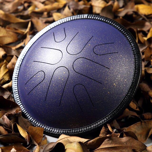Hluru 8 notas 10 pulgadas Modo popular japonés Viaje Lengua de acero Cobre Pandereta Tambor de meditación