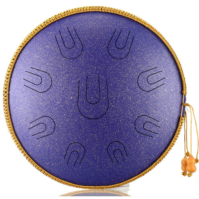 Hluru cobre acero 9 notas 14 pulgadas D tonos tambor de lengua meditación Handpan tank hang drum