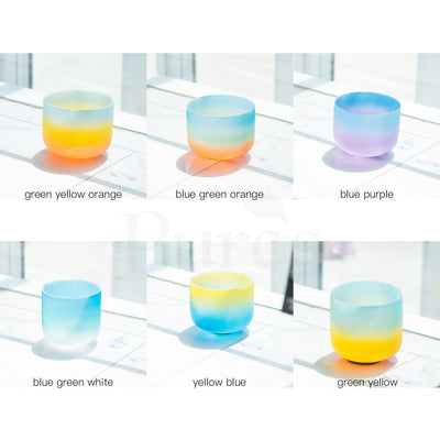 Ciotola da canto in cristallo color arcobaleno da 8 pollici Ciotola per terapia del suono yoga 440/432Hz