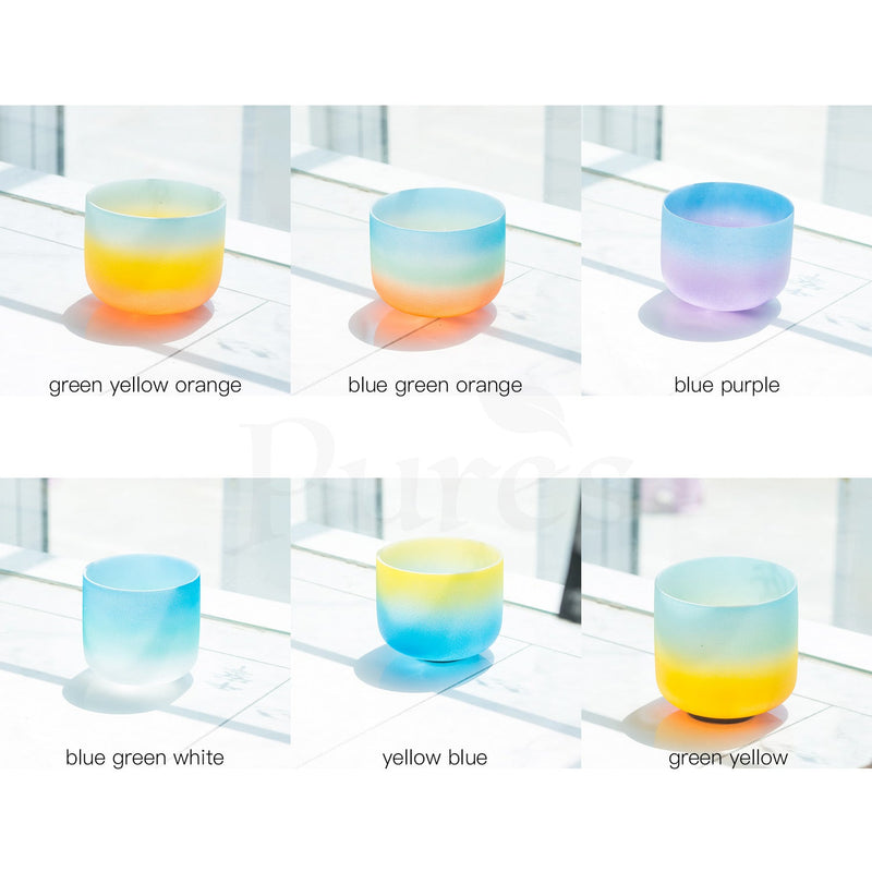 12-inch Rainbow Color 440/432Hz Crystal Singing Bowl Seven Chakras Sound Bowl Yoga Meditation